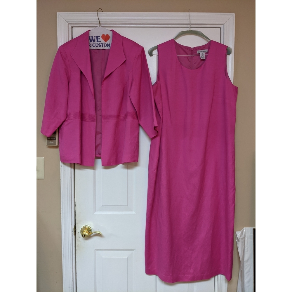 Jessica London 2-Piece Linen Jacket Dress